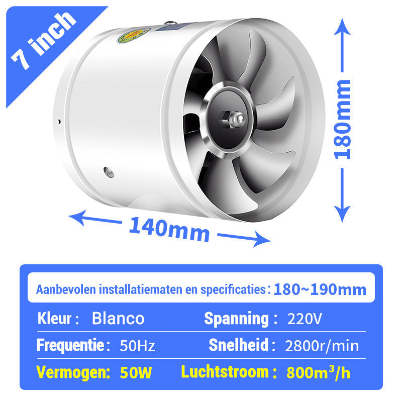 Super Zuigkracht-Multifunctionele Krachtige Stille Afzuigventilator