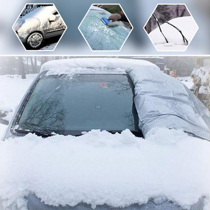 ❄Sneeuw- en vorstbeschermhoes voor de voorruit met spiegelbescherming – veelzijdig, magnetisch, universeel 🚗