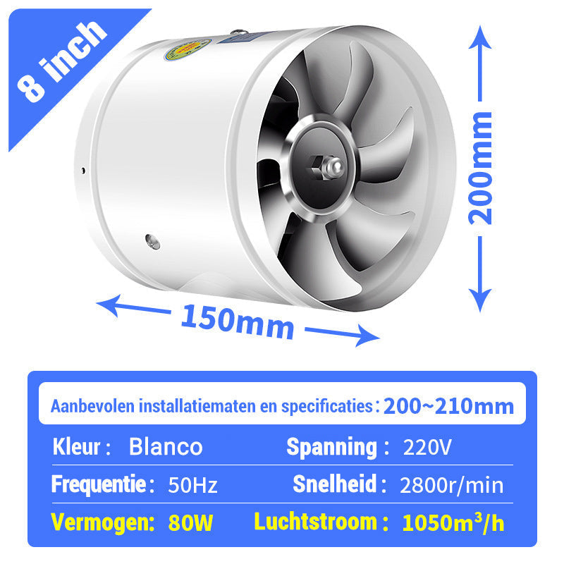 Super Zuigkracht-Multifunctionele Krachtige Stille Afzuigventilator