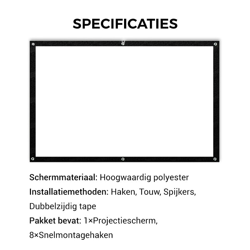 ⭐ 50% Korting🎬 HD matwit projectiescherm – De perfecte keuze voor een thuisbioscoop✨
