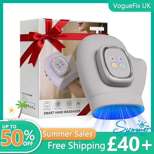 💆 Verlicht vermoeide handen en polsen – Luchtcompressiemassageapparaat met 3 standen, 5 intensiteitsniveaus en automatische timer.