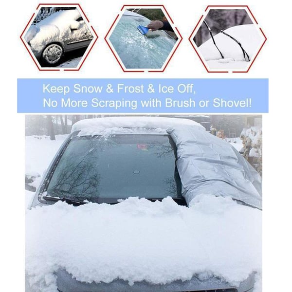 ❄Sneeuw- en vorstbeschermhoes voor de voorruit met spiegelbescherming – veelzijdig, magnetisch, universeel 🚗