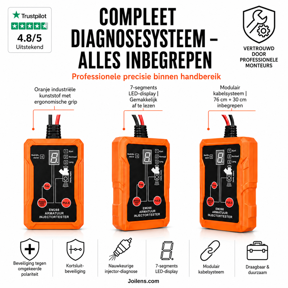 🚗 Professionele 4-Modus Brandstofinjector Tester & Reiniger – Herstel Motorprestaties