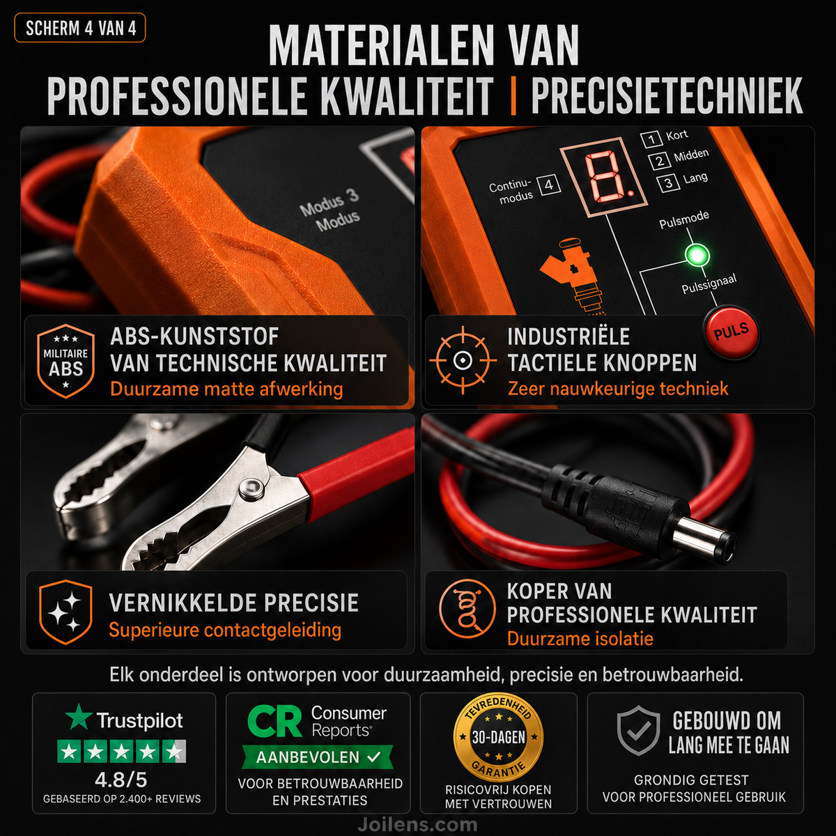 🚗 Professionele 4-Modus Brandstofinjector Tester & Reiniger – Herstel Motorprestaties