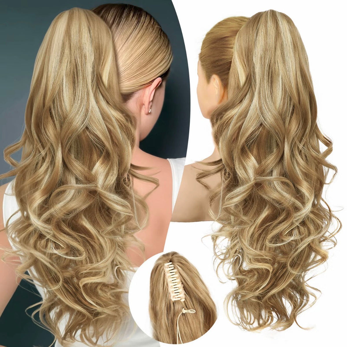 💜Tijdelijke promotie 50% OFF💜Clip-on golvende paardenstaart verlenging
