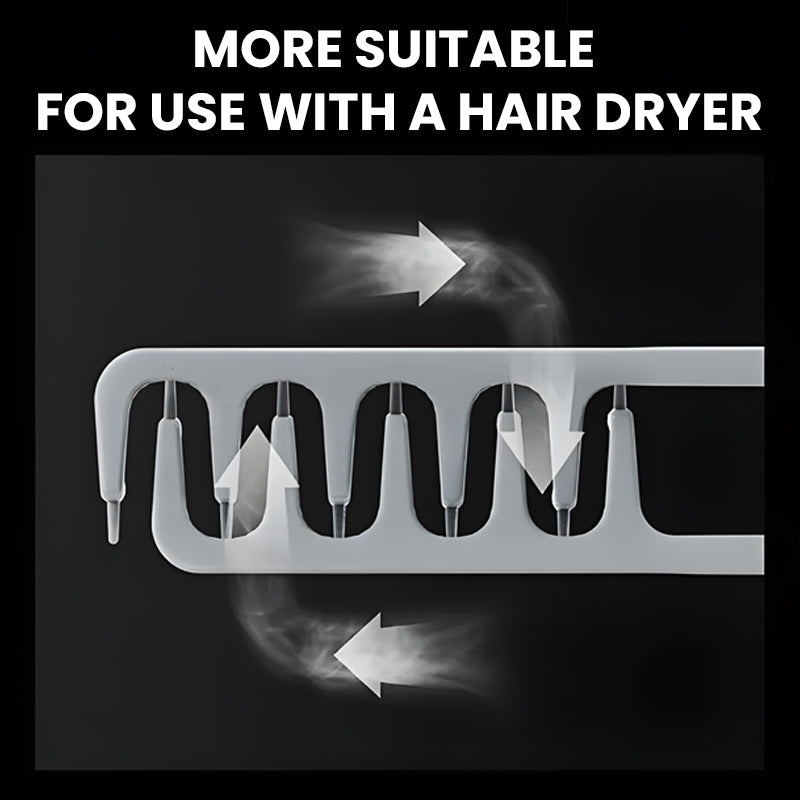 💥💇‍♂️ 50% KORTING! Eén kam voor dik, dun, steil of krullend haar – deze professionele stylingkam met brede tanden geeft textuur en volume, zonder je pols te belasten!