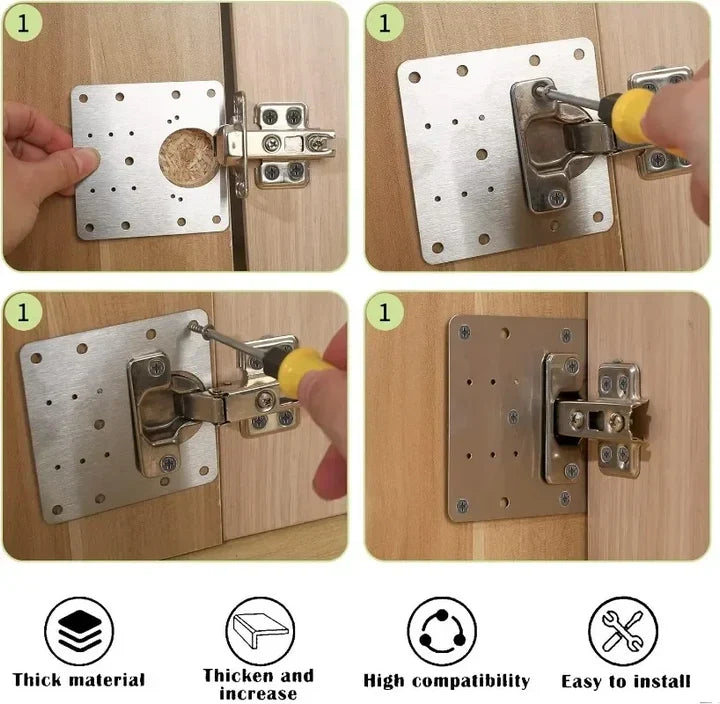 🧱HingePlate 1+1 GRATIS: doe-het-zelf-meubelscharnieren, reparatie van zijplaat