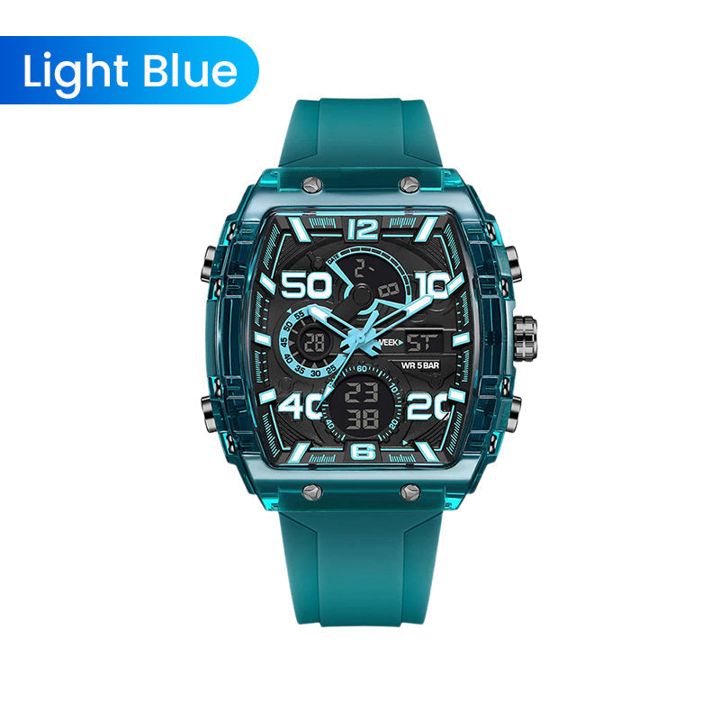 ⌚️Multifunctioneel digitaal sporthorloge – LED-achtergrondverlichting, stopwatch met een nauwkeurigheid van 1/100ste van een seconde en schokbestendige, waterdichte behuizing voor een nauwkeurige registratie van je prestaties ✨🏃‍♂️