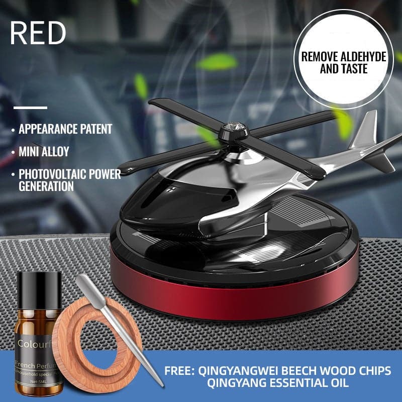🚁 Luxe Zonne-energie Helikopter Auto Parfum | Verfrist de Lucht 🌿
