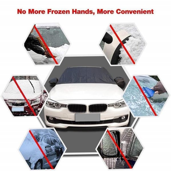❄Sneeuw- en vorstbeschermhoes voor de voorruit met spiegelbescherming – veelzijdig, magnetisch, universeel 🚗
