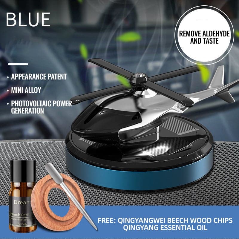 🚁 Luxe Zonne-energie Helikopter Auto Parfum | Verfrist de Lucht 🌿