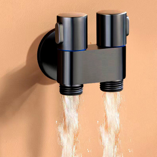 🖤 FLASH -50%! 🔥 Dubbelregelklep 1→2 uitgangen – Matzwart messing – 20 mm – Montage op reservoir of aan de muur – Lekvrij – Voor douche, huisdieren, badkuip 🚿
