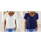 ✨ 50% KORTING 💖 Dames Casual Geplooide V-hals Korte Mouw Top
