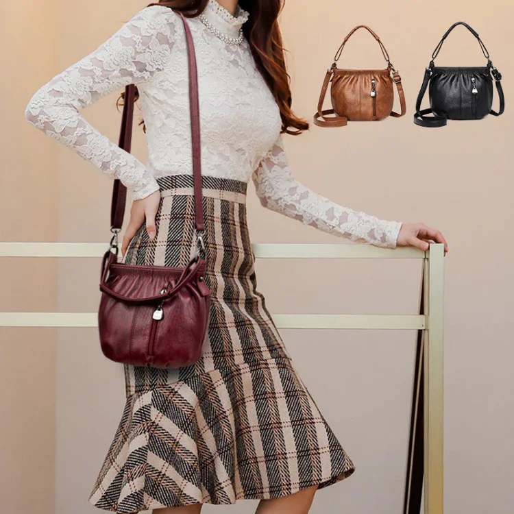 🥳2026 MEGA-AANBIEDING!💞Modieuze Eenvoudige Casual Geplooide Zachte PU Leren Schoudertas – NU 50% KORTING! 💼👜