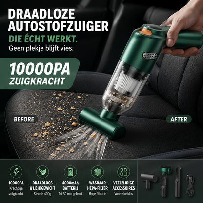 ⚡ Draadloze autostofzuiger die écht werkt—Geen plekje blijft vies. 🎯