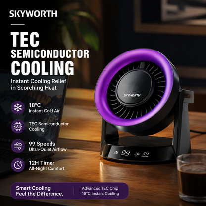 ❄️ Burea ventilator met thermo-elektrische koeltechnologie — Onmiddellijke thermo-elektrische koeling | Instelbare windsnelheid | Draagbaar ontwerp 🌬️
