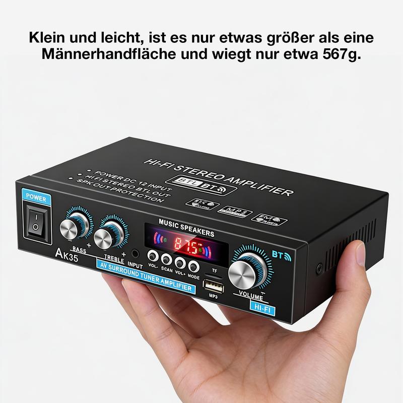🔊 AK35 Stereoversterker met Bluetooth 5.0 – Compact Geluid voor Thuisgebruik 🎶✨