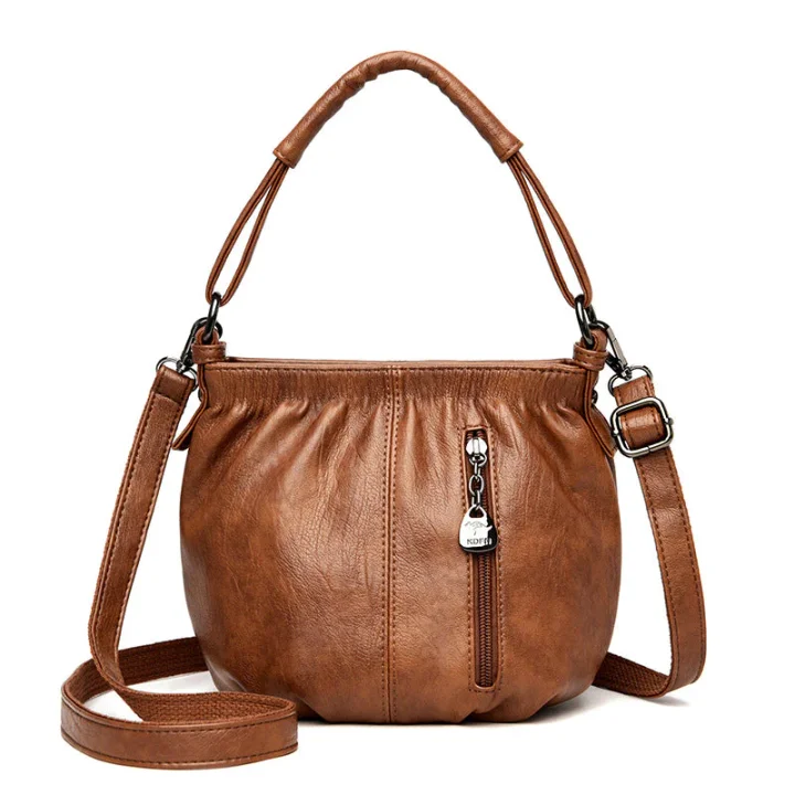 🥳2026 MEGA-AANBIEDING!💞Modieuze Eenvoudige Casual Geplooide Zachte PU Leren Schoudertas – NU 50% KORTING! 💼👜