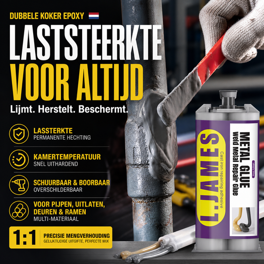 🔩 Koud lasmiddel voor uitlaat & leiding – hittebestendig, slagvast en stopt lekkages voorgoed. Geen lassen nodig.