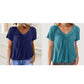 ✨ 50% KORTING 💖 Dames Casual Geplooide V-hals Korte Mouw Top