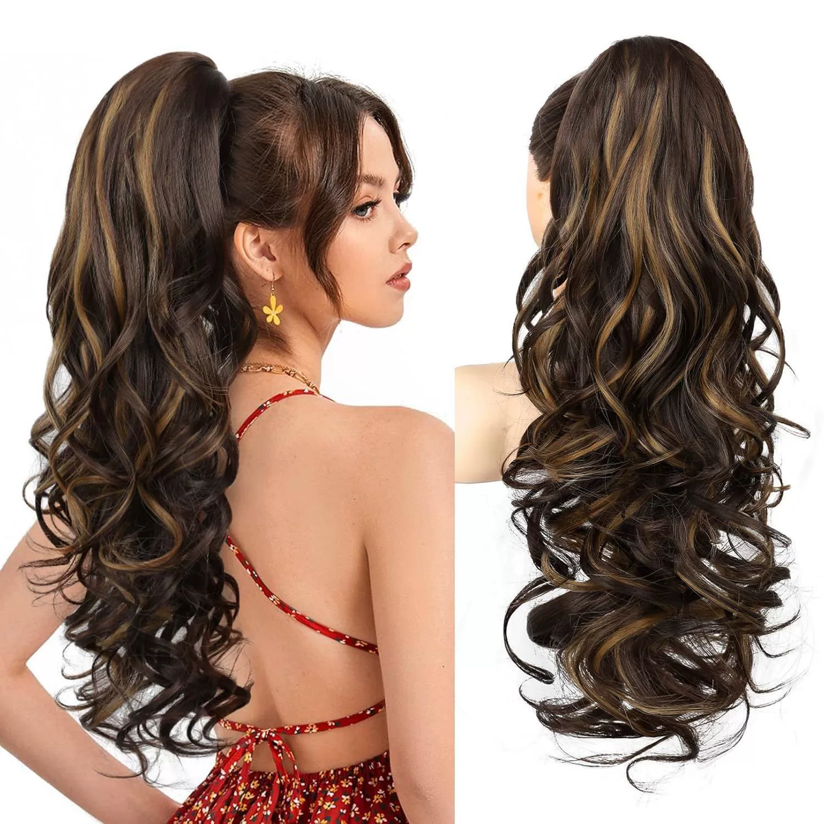 💜Tijdelijke promotie 50% OFF💜Clip-on golvende paardenstaart verlenging