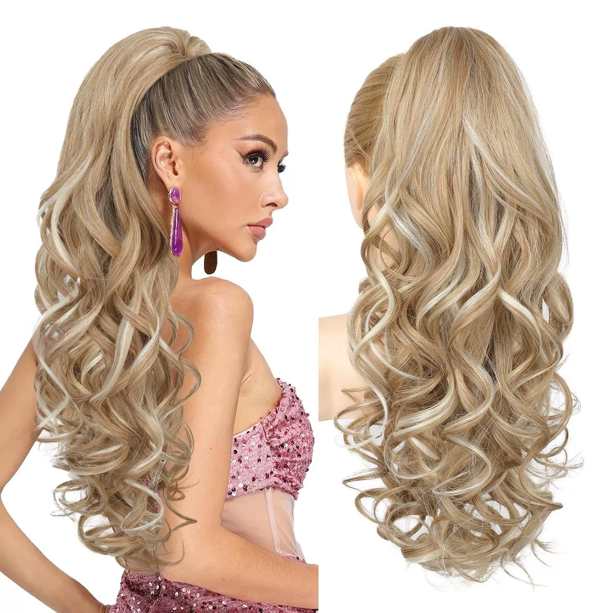 💜Tijdelijke promotie 50% OFF💜Clip-on golvende paardenstaart verlenging