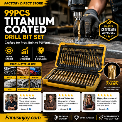 🔧 Fabrieksuitverkoop - 99-delige Titanium Boorset