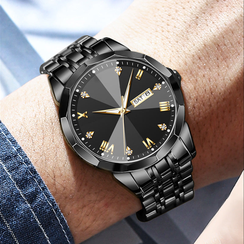 🔥Herenhorloge in zakelijke stijl met dubbele kalender en quartz-uurwerk