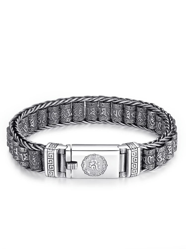 Tibetaanse Gebedsrol Armband - 925 Zilver Geluksbrenger Verstelbaar 18-22cm