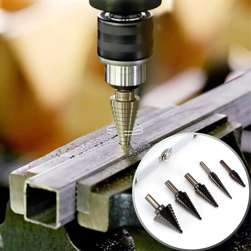 🔧Set pagodevormige boortjes met aluminium opbergkoffer