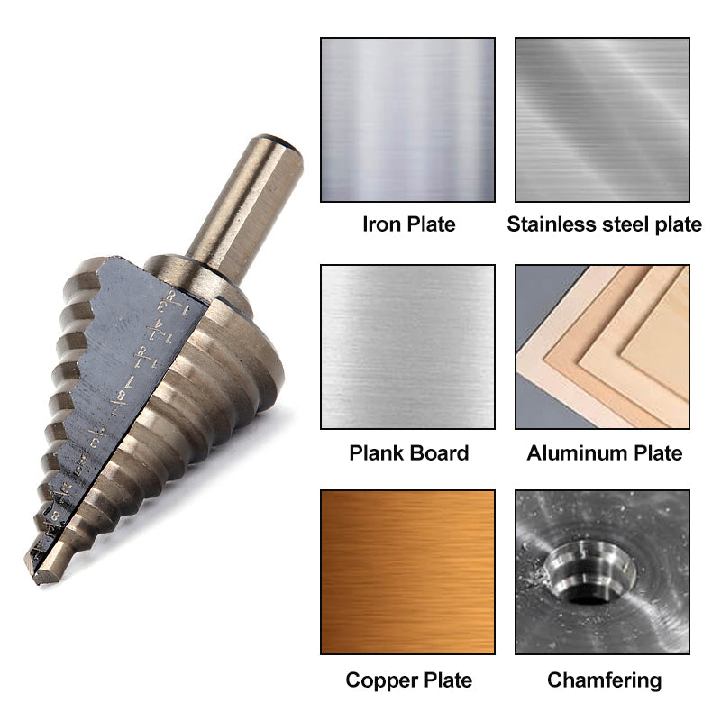 🔧Set pagodevormige boortjes met aluminium opbergkoffer