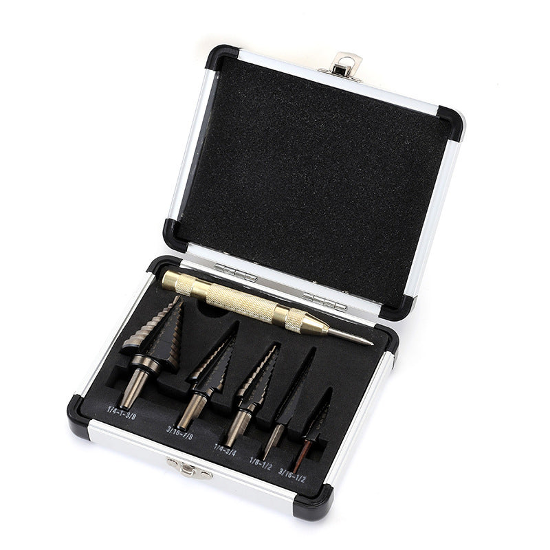 🔧Set pagodevormige boortjes met aluminium opbergkoffer