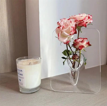 ✨ Scandinavische Fotolijst Vaas (Acryl) | Een Onbreekbaar 3D Kunstwerk voor je Bloemen