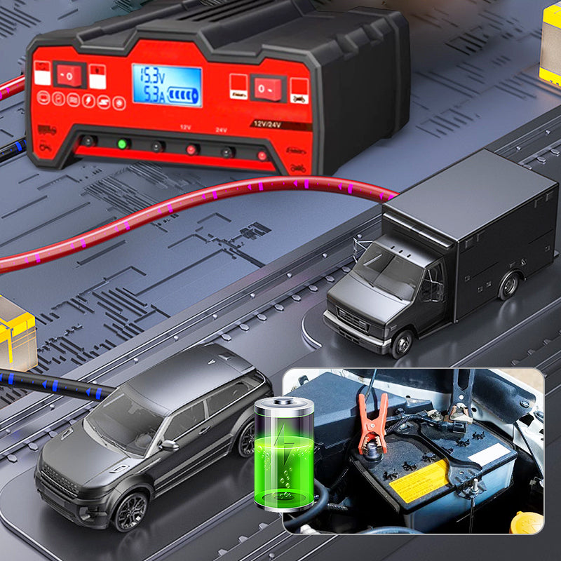 Intelligente acculader met pulsherstel voor auto’s