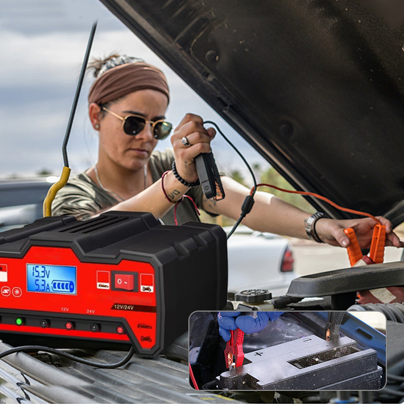 Intelligente acculader met pulsherstel voor auto’s