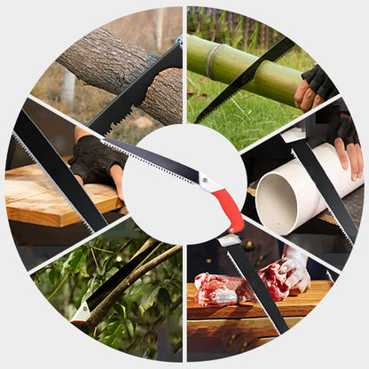 📢📢50% de réduction ! 🔥 Scie d’élagage universelle en acier SK5 – Lame tranchante, poignée ergonomique & fourreau inclus, idéale pour tous les arbres ! 🌳