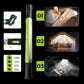 🛠️⚡ Oplaadbare LED-werklamp met haak, 3 standen, twee 2600 mAh-batterijen, meer dan 3 uur brandduur – robuust en draagbaar.