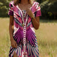 Dames Bloemen Jurk met Korte Mouw