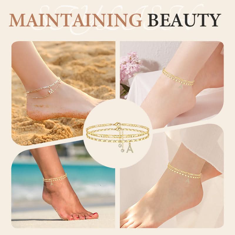 💕Gelaagde Gouden Enkelband voor Vrouwen
