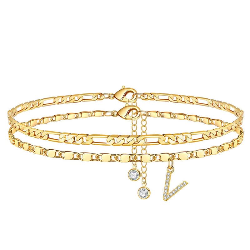 💕Gelaagde Gouden Enkelband voor Vrouwen