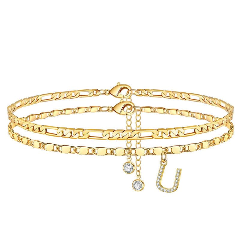 💕Gelaagde Gouden Enkelband voor Vrouwen