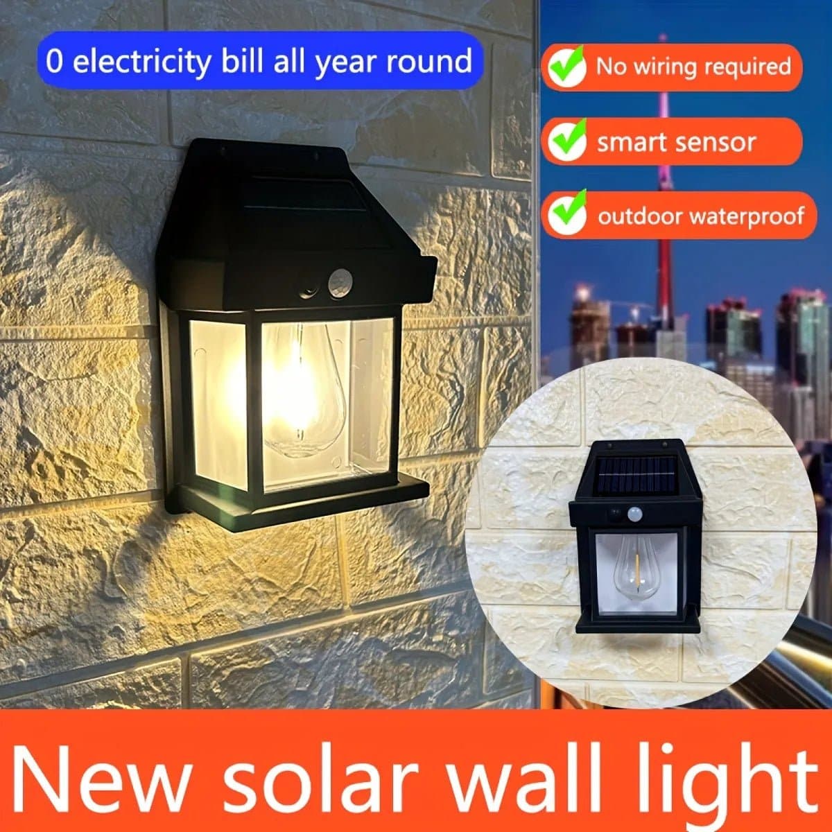 🔥 TIJDELIJKE AANBIEDING! 50% KORTING! Zonne-energie wandlamp – 3 slimme modi, IP65 waterdicht, geen elektriciteit of bedrading nodig!