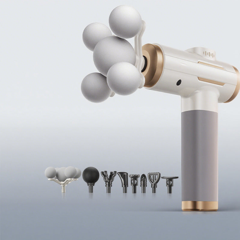 💆‍♀️💥 50% KORTING! Nooit meer stijve spieren of dure massages! Dit fluisterstille massagepistool met 16.800 trillingen/min en 8 koppen masseert 40 mm diep – professioneel resultaat, gewoon thuis!