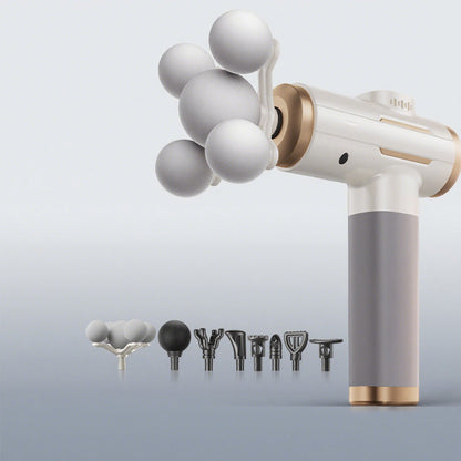 💆‍♀️💥 50% KORTING! Nooit meer stijve spieren of dure massages! Dit fluisterstille massagepistool met 16.800 trillingen/min en 8 koppen masseert 40 mm diep – professioneel resultaat, gewoon thuis!