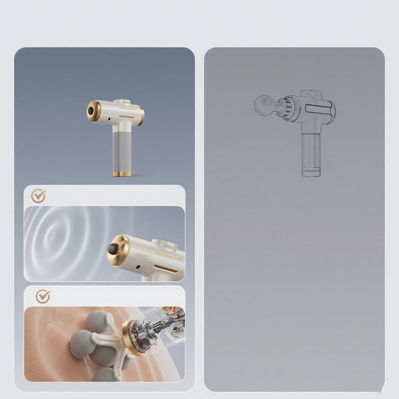 💆‍♀️💥 50% KORTING! Nooit meer stijve spieren of dure massages! Dit fluisterstille massagepistool met 16.800 trillingen/min en 8 koppen masseert 40 mm diep – professioneel resultaat, gewoon thuis!