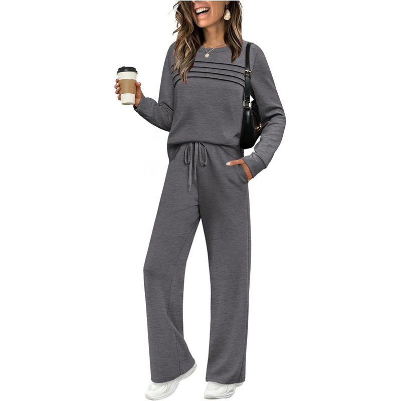 💥Uitverkoop 50% korting👗Dames casual set: top en broek met trekkoord