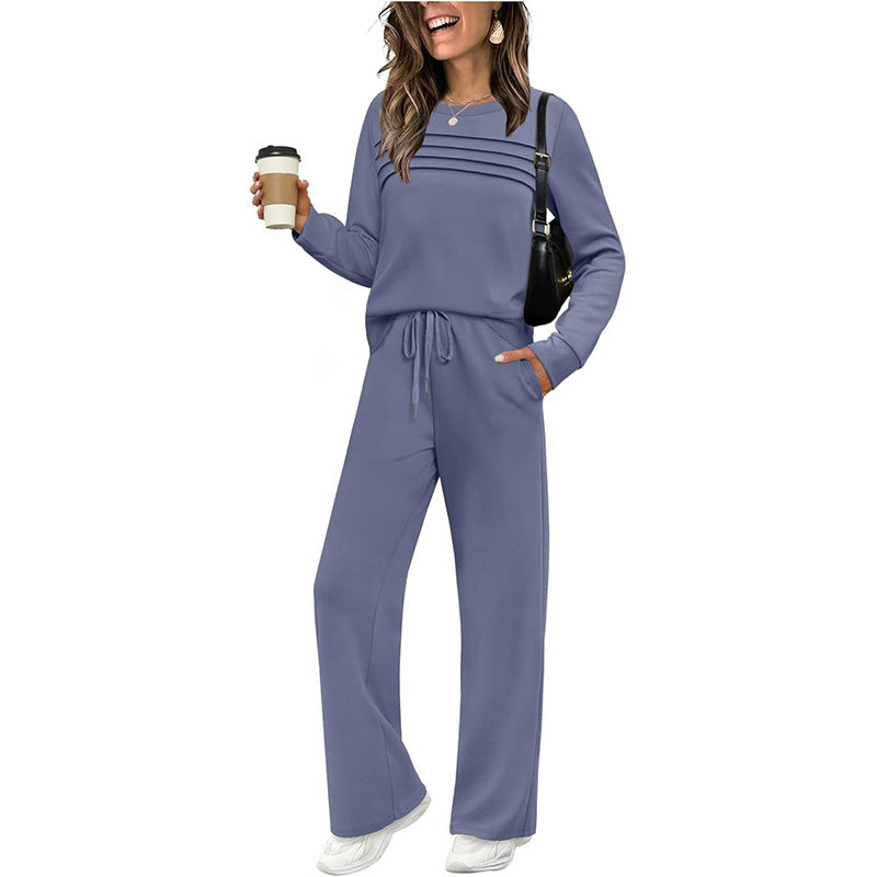 💥Uitverkoop 50% korting👗Dames casual set: top en broek met trekkoord