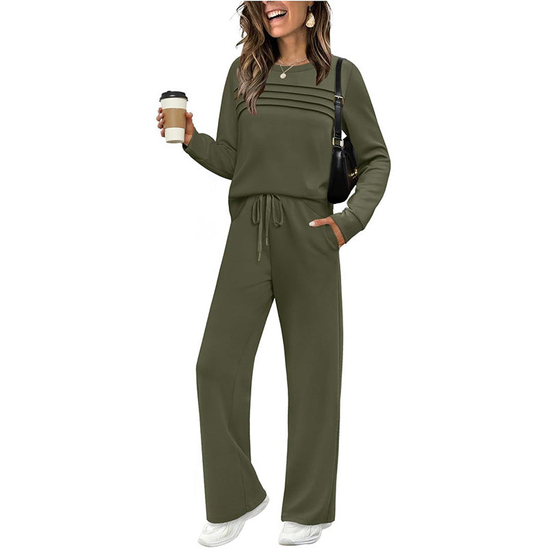 💥Uitverkoop 50% korting👗Dames casual set: top en broek met trekkoord