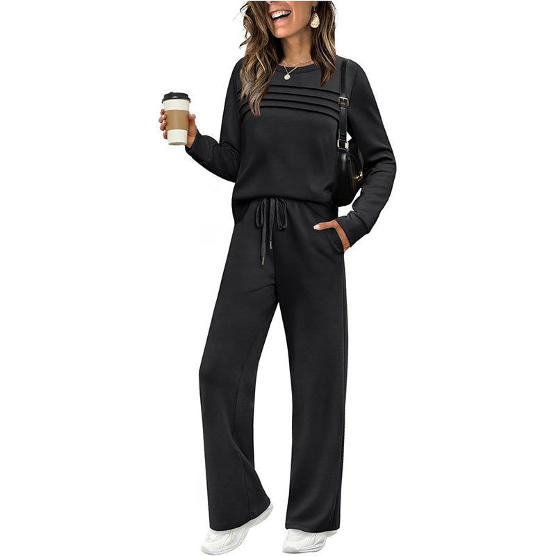 💥Uitverkoop 50% korting👗Dames casual set: top en broek met trekkoord