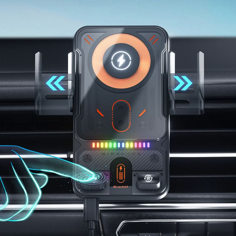 🙌Slimme 2-in-1 telefoonhouder voor in de auto met draaifunctie en draadloze oplader